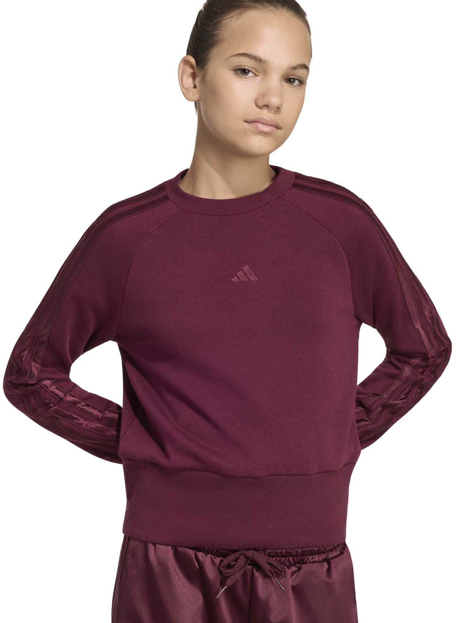 Felpa unisex bambino Adidas Satin bordeaux in raso